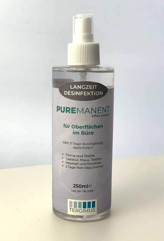 TERGIMUS Puremanent 사무실은 장기 표면 소독제 위생 250 ml-0 마사지 의자 세계를 보호합니다.